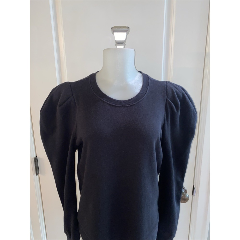 Nation LTD Puff Long Sleeve Sweatshirt Pullover Womens Size M Black Cotton - Picture 2 of 11